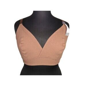 Lane Bryant Cacique Brown Ribbed Stretchy Pullover Bralette Plus Size 22-24